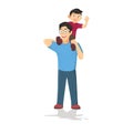 Happy father`s day. Dad holding his son . Royalty Free Stock Photo