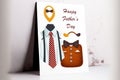 Happy father`s day design greatings card mock up. Royalty Free Stock Photo