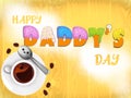 Happy FatherÃ¢â¬â¢s Day donut lettering with a cup of coffee theme for digital or printable cards or posters