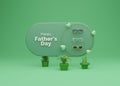 Happy father\'s day greeting card design with 3d rendering glasses.