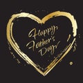 Happy Father`s Day greeting card holiday decoration, vector gold grunge heart shape, logo sign modern design festive background Royalty Free Stock Photo