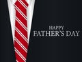 Happy Father`s Day greeting card. A suit with a tie, a festive banner. Vector Royalty Free Stock Photo