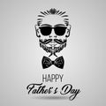 Happy Father`s Day hipster logo in isolated. vector illustration. EPS 10 Royalty Free Stock Photo