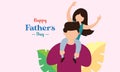 Happy father`s day illustration vector. Happy family