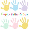 Happy Father's day kids colorful handprint greeting card