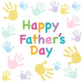 Happy Father's day kids colorful handprint greeting card