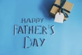 Happy father`s Day. Lettering on a blue background