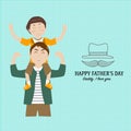 Happy father's day with linear style symbol