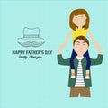 Happy father's day with linear style symbol