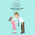 Happy father's day with linear style symbol