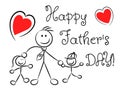 Happy father`s day naive stylized isolated