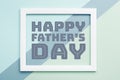 Happy Father`s day Pastel Candy Colours Background. Flat lay minimalism Father day greeting card.