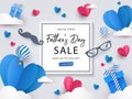 Happy Father`s Day Sale banner, greeting card, poster or flyer design Royalty Free Stock Photo