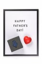 Happy father`s day text on letter board isolated on white