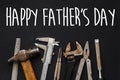 Happy father`s day text sign. fathers day greeting card. Working Royalty Free Stock Photo