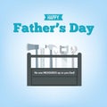 Happy father`s day vector illustration greeting card with carpenter tools Royalty Free Stock Photo