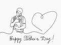 Happy father's day vector illustration with handwritten lettering.