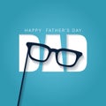 Happy father's day wishes card in papercut style design with an eye glasses Royalty Free Stock Photo