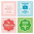 Happy Father's And Mother's Day Template Cards