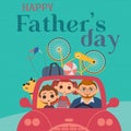 Happy Fathers Day Holiday Funny Greeting card Royalty Free Stock Photo