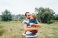 Happy father and son playing together Royalty Free Stock Photo