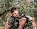 Happy father and son spend their free time together Royalty Free Stock Photo