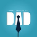 Happy father's day wishes card in papercut style design with a tie Royalty Free Stock Photo