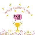 Happy father's day wishes greeting card, abstract background, trophy, star pattern, graphic design illustration wallpaper Royalty Free Stock Photo