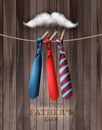 Happy Fathers Day Background With A Colorful Ties On Rope Royalty Free Stock Photo