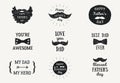 Happy Fathers Day Banners or Badges. Stories Overlay Set. Retro Style. Vector Design