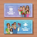 Happy fathers day banners cards