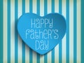 Happy Fathers Day Blue Heart Background