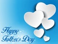 Happy Fathers Day Blue Heart Background