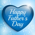 Happy Fathers Day Blue Heart Background