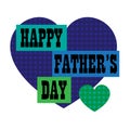 Happy fathers day with blue polka dot heart