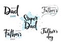 Happy Fathers Day Calligraphy collction of greeting cards. Vector illustrations. Royalty Free Stock Photo