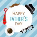 Happy fathers day. card with accessories man Royalty Free Stock Photo