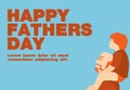 Happy fathers day card,Blue and orange tone