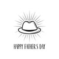 Happy fathers day card. Bowler hat. Dad greeting. Happy Fathers day greeting card. Vector. Royalty Free Stock Photo