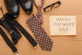 Happy Fathers Day card on cork texture background Royalty Free Stock Photo