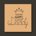 Happy fathers day card with king crown Royalty Free Stock Photo