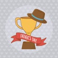 Happy fathers day card with trophy cup Royalty Free Stock Photo