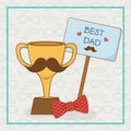 Happy fathers day card with trophy cup Royalty Free Stock Photo