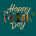 Happy fathers day card, vintage retro design Royalty Free Stock Photo