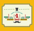 Happy fathers day card vintage