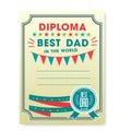 Happy fathers day card vintage retro. Royalty Free Stock Photo