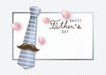 Happy fathers day concept design of necktie and mustache