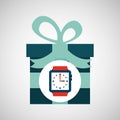 Happy fathers day with gift watch Royalty Free Stock Photo