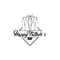 Happy Fathers Day Greeting Card. Costume. Background Design With Gentleman Suit and Necktie. Vector