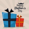 Happy fathers day. greeting card gift boxes decoration Royalty Free Stock Photo